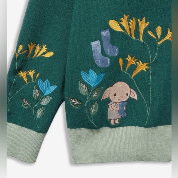 Box Lunch Harry Potter Dolby is free floral sweater cardigan jumper Sz M Fall - Picture 8 of 16